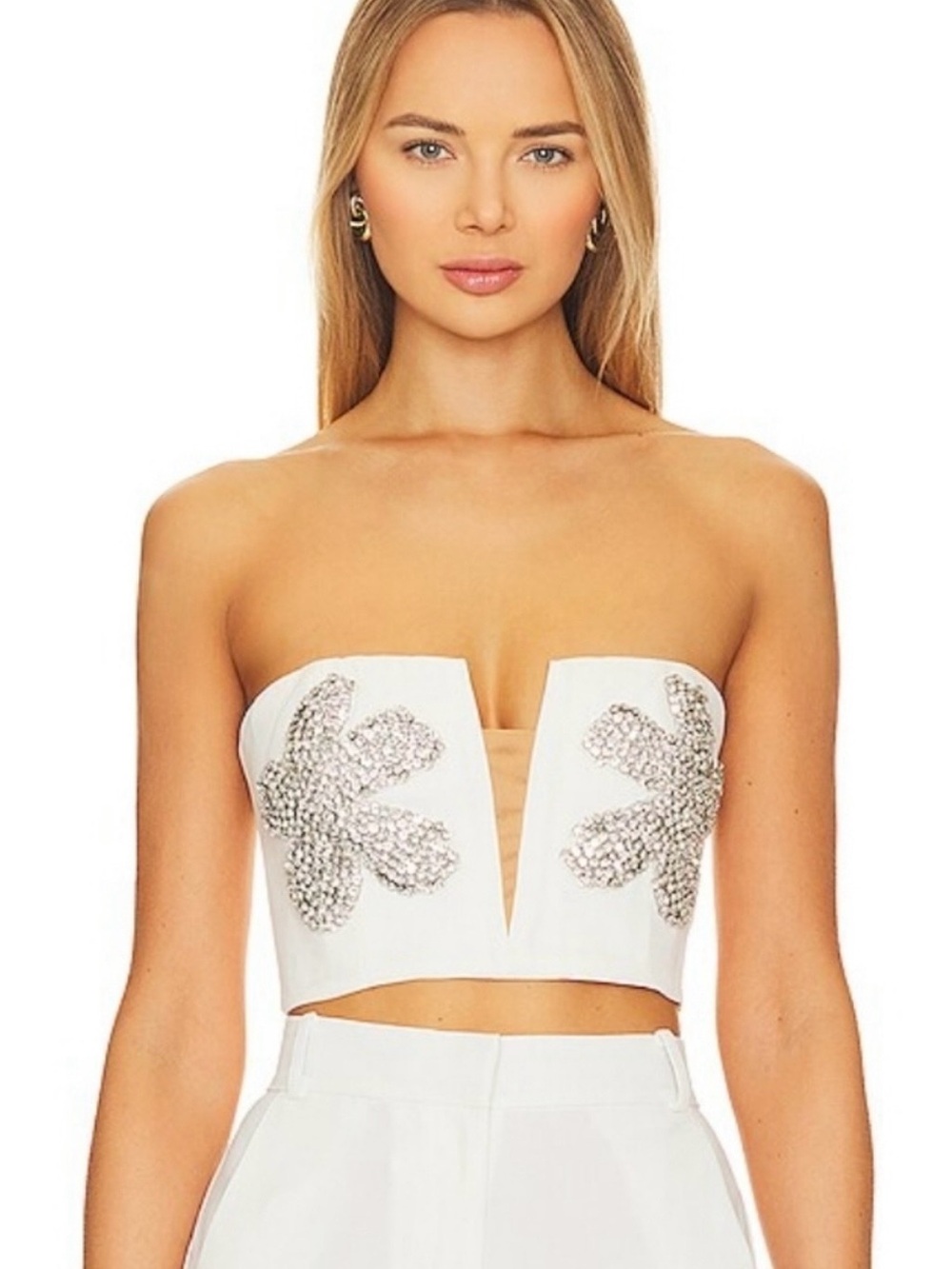 NWT - Bardot Ambiance White Bustier Crop Top, Size Small/US 4